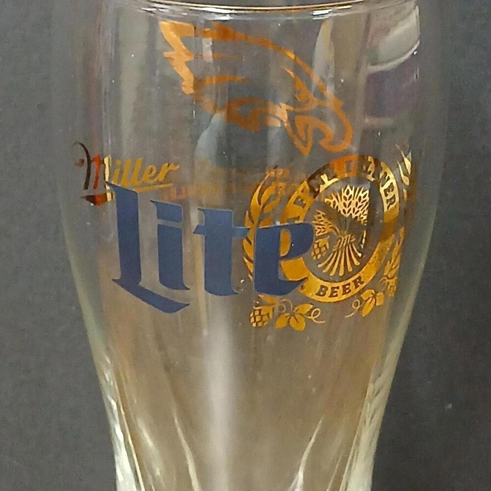 Philadelphia Eagles Miller Light Fine Pilsner Beer Glass - Picture 7 of 7